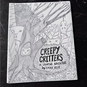 New Erika Rier creepy Critters coloring adventure zine book